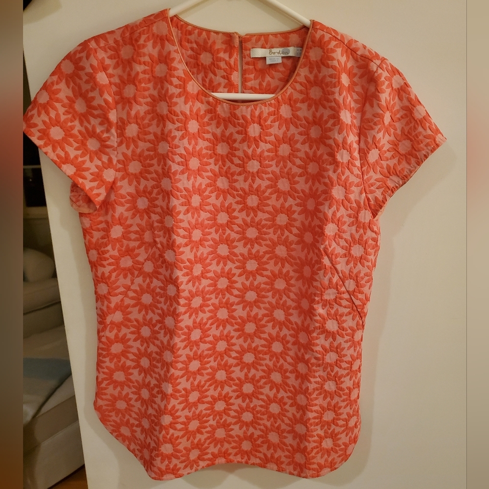 Boden Floral Coral Top